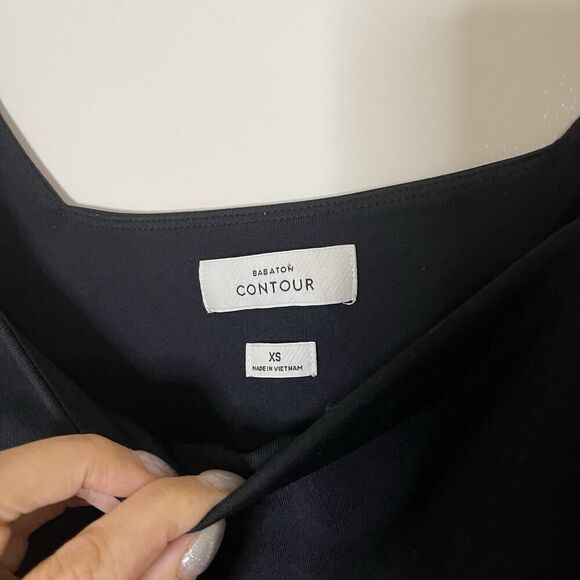 Aritzia Babaton Contour Square neck long sleeve black bodysuit size XS - Picture 4 of 7
